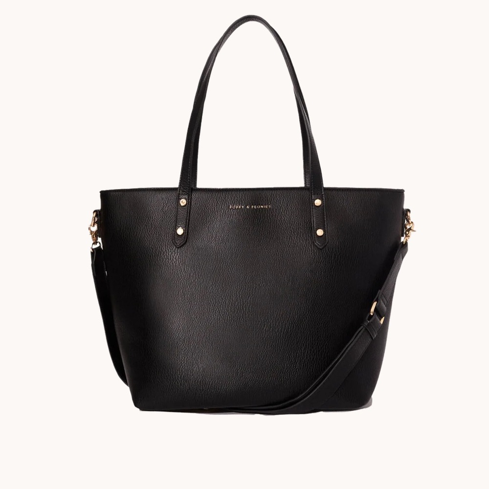 Black Leather Tote Bag